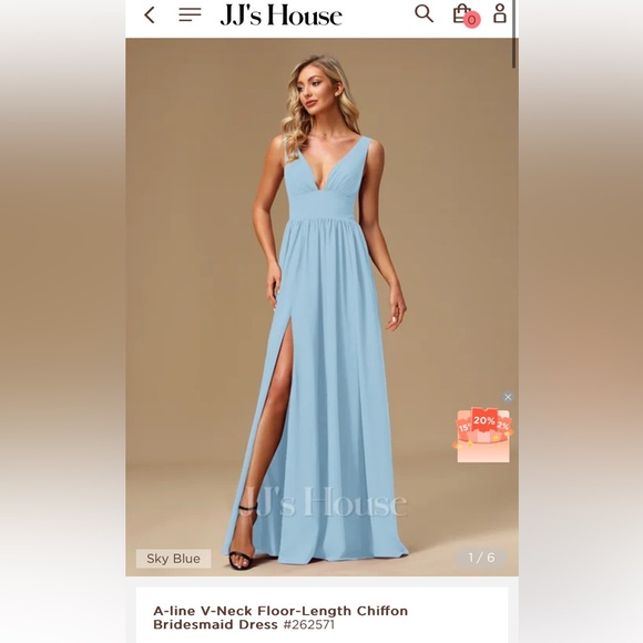 JJs House | Dresses | Jjs House Aline V Neck Floor Length Chiffon ...